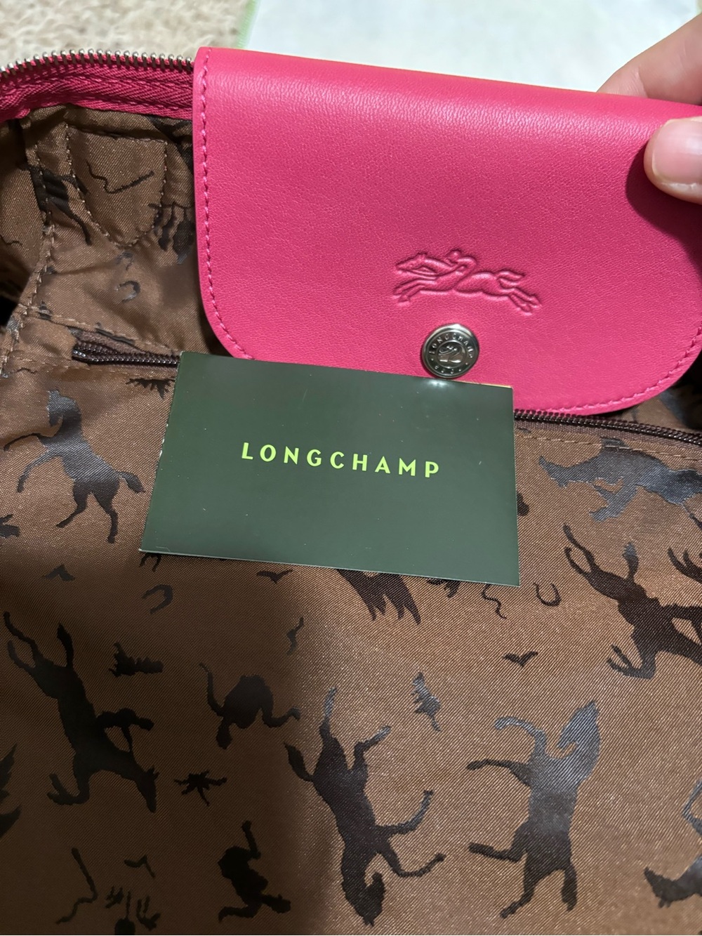 Longchamp Le Pliage Cuir Medium Leather Shoulder Bag Tote NEW - Picture 8 of 12